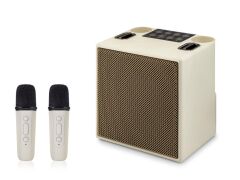 Hadron M83 Beyaz Bluetooth Karaoke 2 Mikrofonlu Speaker 10W 170-129-205MM