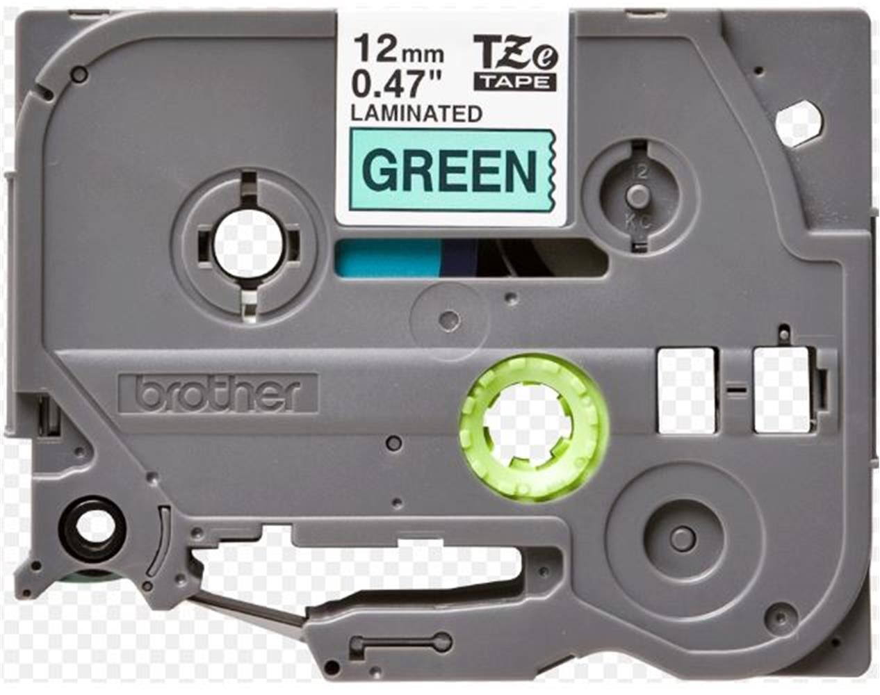 Brother TZE-731 12 mm Yeşil Üzeri Siyah Laminasyonlu Etiket
