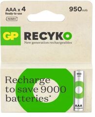 GP AAA 950 mAh Şarjlı İnce Kalem Pil 4'lü Paket GP100AAHCEMTR-4LÜ