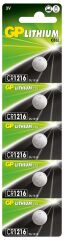 Gp CR1216-C5 3V Lityum Düğme Pil 5'li Paket