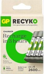 GP E411 Usb Şarj Cihaz + 4 Adet AA 2600 mAh Şarjlı Kalem Pil