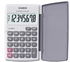 Casio LC-401LV-WE 8 Hane Beyaz Cep Tipi Hesap Makinesi