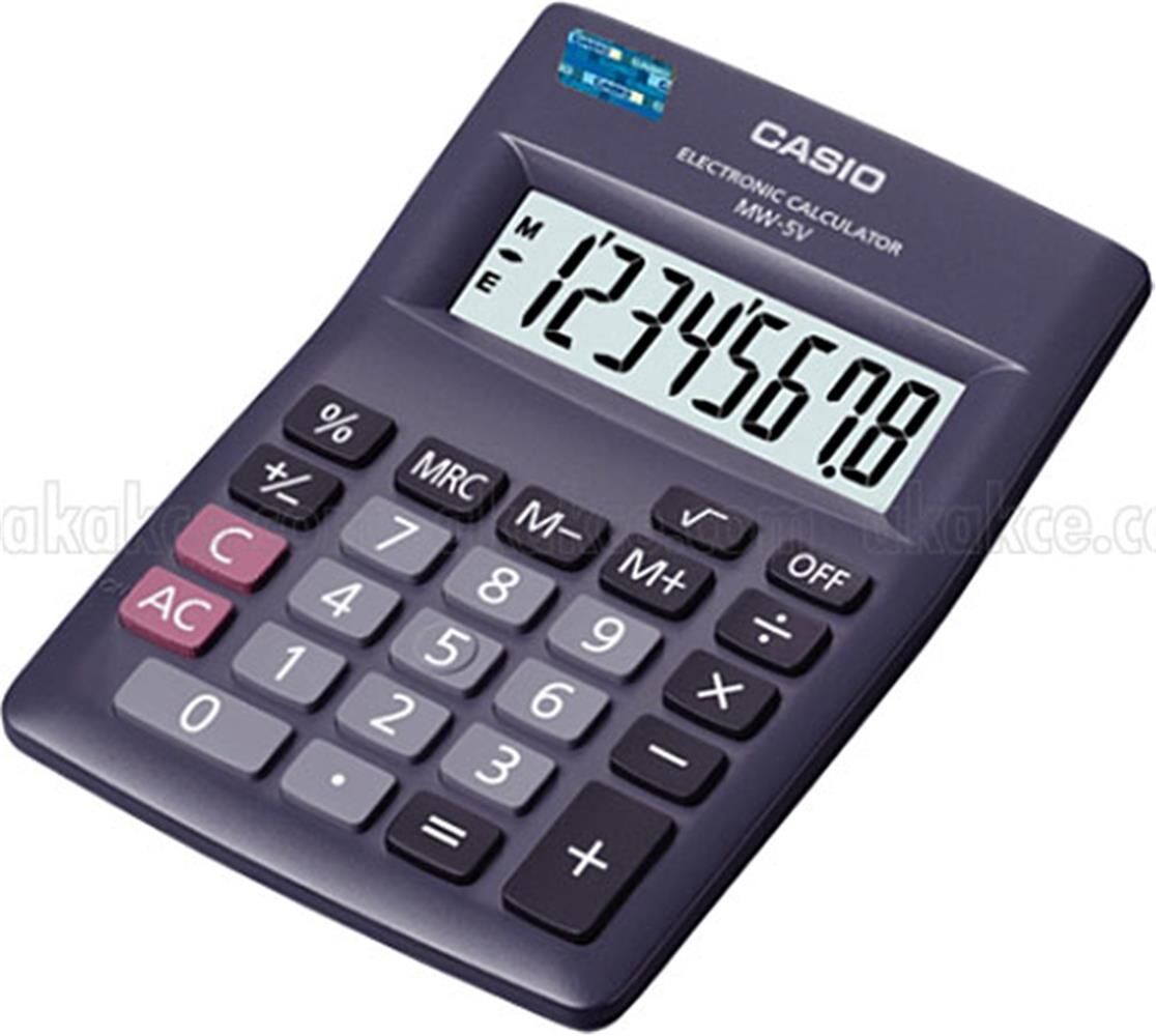 Casio MW-5V-BK 8 Hane Siyah Masa Üstü Hesap Makinesi